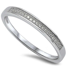 Load image into Gallery viewer, Sterling Silver Micro pave Cubic Zirconia Band RingAnd Width 3mm