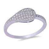 Sterling Silver Micro Pave Cubic Zirconia RingAnd Width 6.5mm