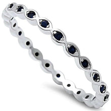 Load image into Gallery viewer, Sterling Silver Black Onyx Eternity Band Ring