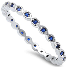 Load image into Gallery viewer, Sterling Silver Blue Sapphire Eternity BandAndWidth 2mm