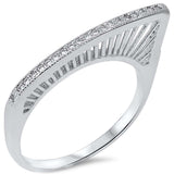 Sterling Silver Cubic Zirconia Fashion RingAnd Width 2mm