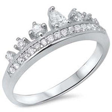 Load image into Gallery viewer, Sterling Silver Cubic Zirconia Crown RingAnd Width 2.8mm