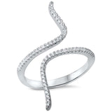 Sterling Silver Cubic Zirconia Fashion RingAnd Width 29mm