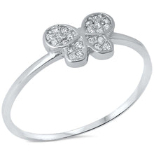 Load image into Gallery viewer, Sterling Silver Cubic Zirconia Butterfly RingAnd Width 1.6mm