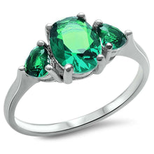 Load image into Gallery viewer, Sterling Silver Oval And Heart Shape Green Emerald