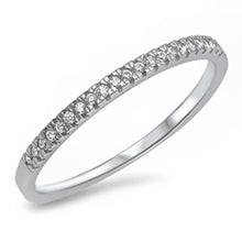 Load image into Gallery viewer, Sterling Silver Silver Plated Cz Engagement Band