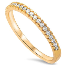 Load image into Gallery viewer, Sterling Silver Yellow Gold Plated Cz Engagement Band