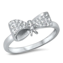 Load image into Gallery viewer, Sterling Sliver Cz Ribbon Bow