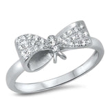 Sterling Sliver Cz Ribbon Bow