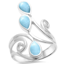 Load image into Gallery viewer, Sterling Silver Natural Larimar Wrap Around Spiral Ring