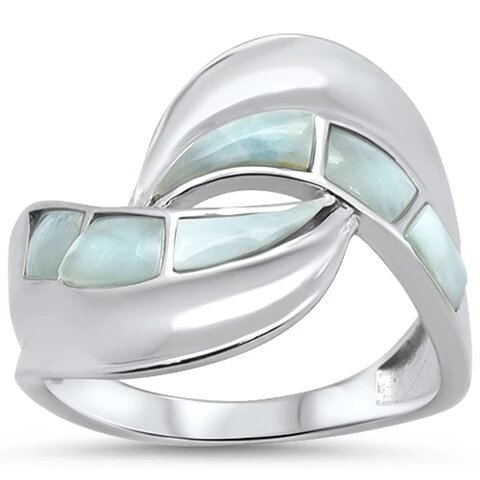 Sterling Silver New Natural Larimar Ring