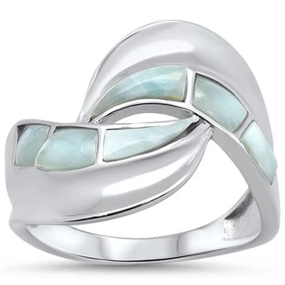 Sterling Silver New Natural Larimar Ring