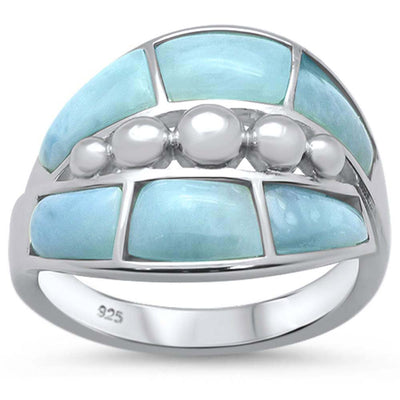 Sterling Silver Natural Larimar Ring