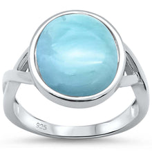 Load image into Gallery viewer, Sterling Silver Natural Larimar Oval Ring