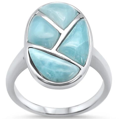 Sterling Silver Natural Larimar Ring