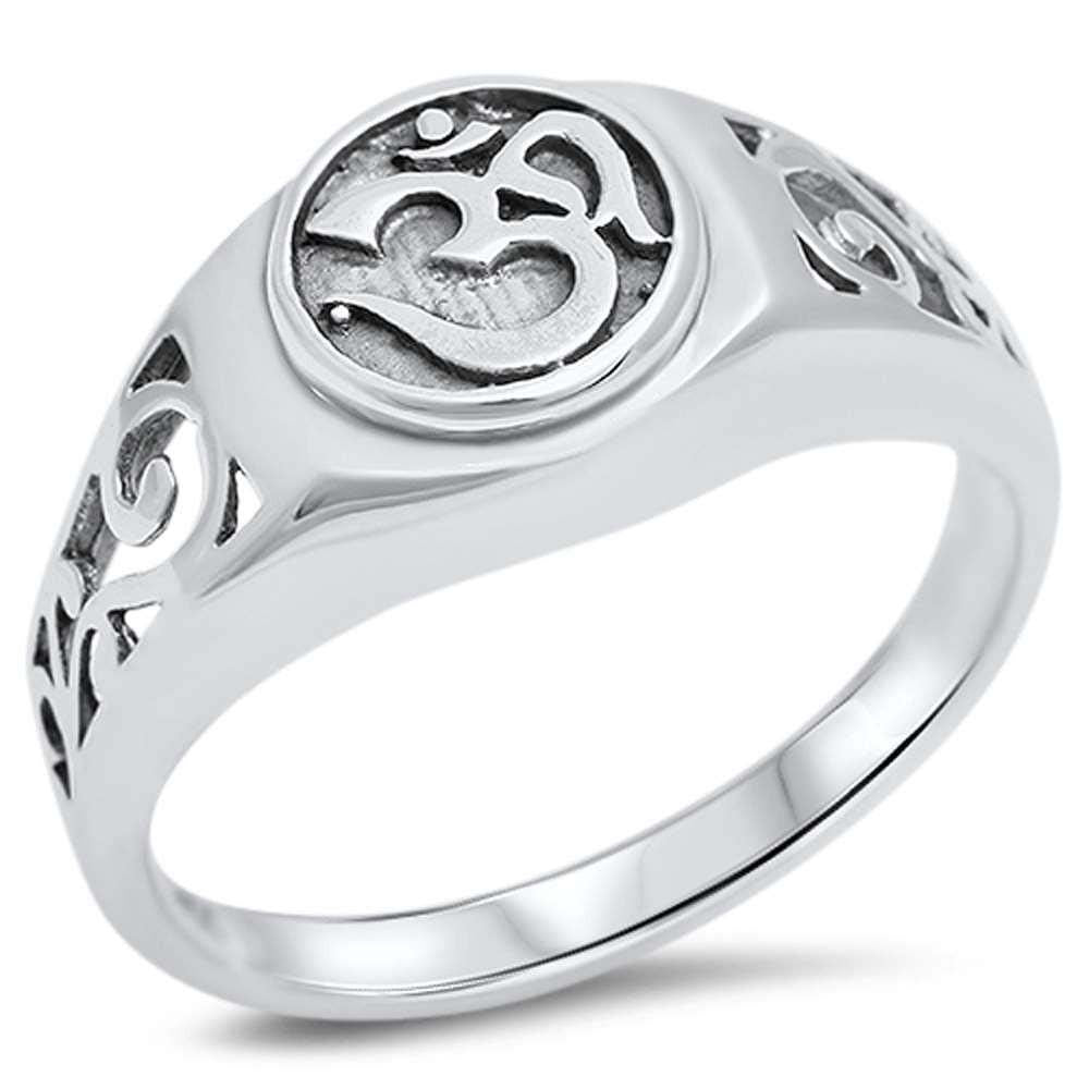 Sterling Silver Om Symbol Ring