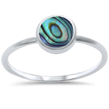 Load image into Gallery viewer, Sterling Silver Bezel Abalone Shell Stone RingsAnd Width 6mm