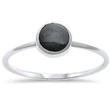 Load image into Gallery viewer, Sterling Silver Round Black Onyx Stone Rings With CZ StonesAnd Width 6mm