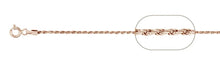 Load image into Gallery viewer, Sterling Silver 1.4mm Rose Gold Plated Rope Chain