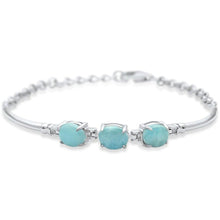 Load image into Gallery viewer, Sterling Silver Natural Larimar Oval Bracelet