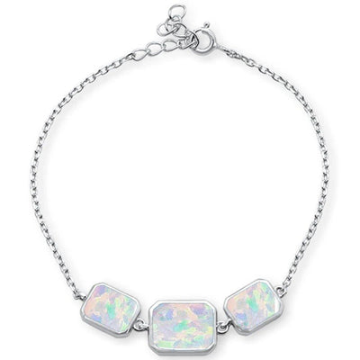 Sterling Silver White Opal Bracelet