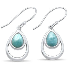 Load image into Gallery viewer, Sterling Silver Natural Larimar Pear Shape Drop Dangle Earrings