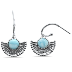 Sterling Silver Natural Larimar Drop Dangle Earrings