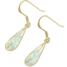 Load image into Gallery viewer, Sterling Silver Yellow Gold Plated White Opal Fashion Earrings