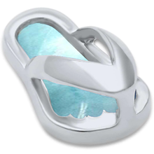 Load image into Gallery viewer, Sterling Silver Larimar Beach Sandal Pendant