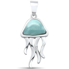 Load image into Gallery viewer, Sterling Silver Natural Larimar Jellyfish Pendant