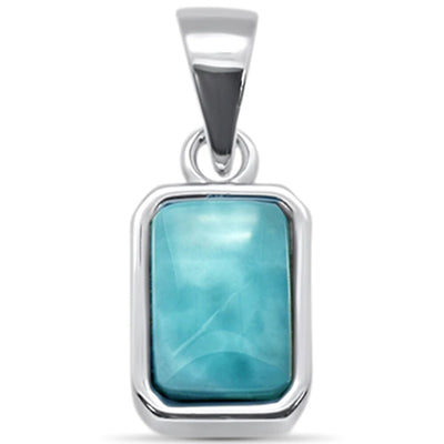 Sterling Silver Modern Natural Larimar Pendant