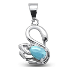 Load image into Gallery viewer, Sterling Silver Natural Larimar Swan Pendant