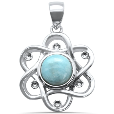 Sterling Silver Natural Larimar Charm Pendant