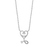 Sterling Silver Heart Stethoscope Necklace