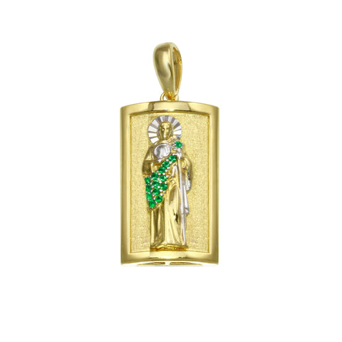 Sterling Silver Gold Plated Saint Jude Thaddeus Pendant Approx. Gram Weight- 4.2 Grams