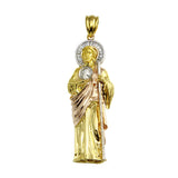 Sterling Silver Tricolor Plated Saint Jude Thaddeus Pendant Approx. Gram Weight- 14.59 Grams