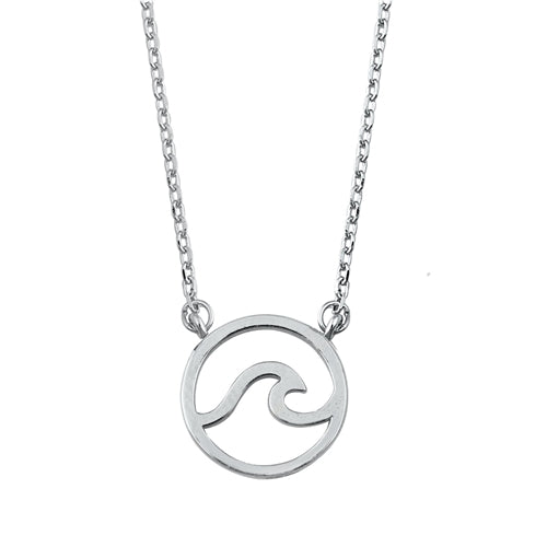 Sterling Silver Wave Necklace with Extension