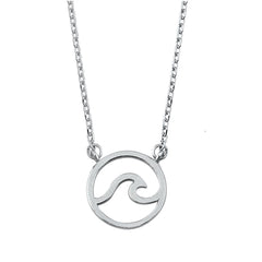 Sterling Silver Wave Necklace with Extension