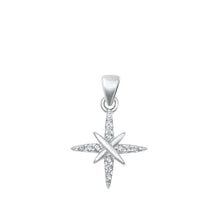 Load image into Gallery viewer, Sterling Silver CZ North Star Pendant