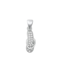Load image into Gallery viewer, Sterling Silver CZ Slipper Pendant