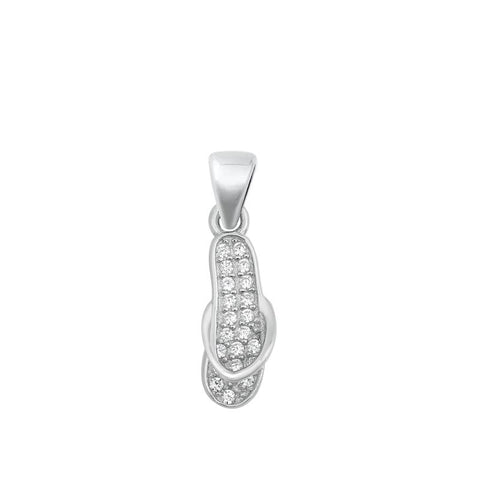 Sterling Silver CZ Slipper Pendant