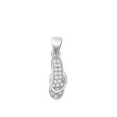 Sterling Silver CZ Slipper Pendant