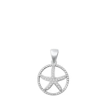 Load image into Gallery viewer, Sterling Silver CZ Starfish Pendant--Height 14mm