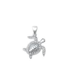 Load image into Gallery viewer, Sterling Silver CZ Turtle Pendant