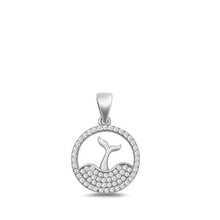 Load image into Gallery viewer, Sterling Silver CZ Whale Tail Pendant