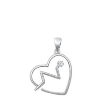 Load image into Gallery viewer, Sterling Silver CZ Heart Lifeline Pendant