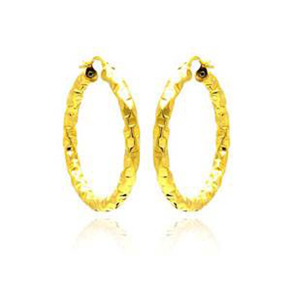 Sterling Silver Gold Plated Oval Hoop Earring