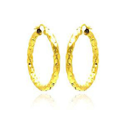 Sterling Silver Gold Plated Oval Hoop Earring