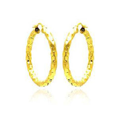 Sterling Silver Gold Plated Oval Hoop Earring