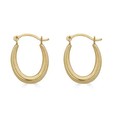 Load image into Gallery viewer, 14K Yellow Gold Rope Design Latch Back Hoop Earrings